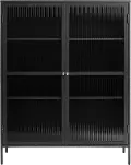 Bronco Black Metal & Glass 55 Tall Display Cabinet