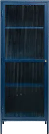 Bronco Blue Metal & Glass 63 Tall Display Cabinet