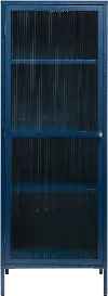 Bronco Blue Metal & Glass 63 Tall Display Cabinet
