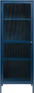 Bronco Blue Metal & Glass 63 Tall Display Cabinet