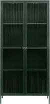 Bronco Green Metal & Glass 75 Tall Display Cabinet
