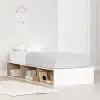 13981 Hourra Soft Elm and White Twin Platform Storage Bed - South Shore