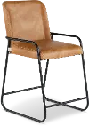 Iron Brown Upholstered Counter Height Stool