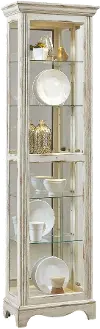 Weathered White Curio Cabinet