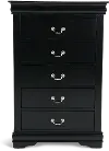 Louis Black Chest of Drawers