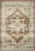 Sumter 2 x 3 Red and Ivory Washable Rug