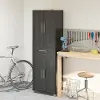 Camberly Framed Black Oak 4 Door Storage Cabinet