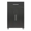 Camberly Framed Black Oak Storage Cabinet with Drawer