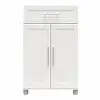 Camberly Framed Ivory Oak Storage Cabinet with Drawer