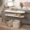 Athena White Marble Console Table