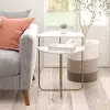 Athena White Marble End Table