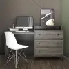 Kalissa Gray Oak Dresser & Desk Combo with Wireless Charger