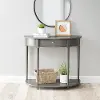 Aurora Gray Half-Moon Console Table