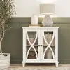 Celeste White Accent Cabinet with Glass Doors