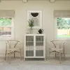 Ashbury White 40 H Accent Cabinet with Fluted Glass Doors