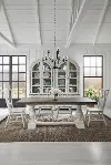 River Place White and Brown 5 Piece Dining Set