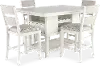 Willow White 5 Piece Counter Height Dining Room Set