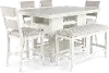 Willow White 6 Piece Counter Height Dining Room Set