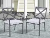 Nusa X-Back Outdoor Dining Chairs with Cushion, Set of 2
