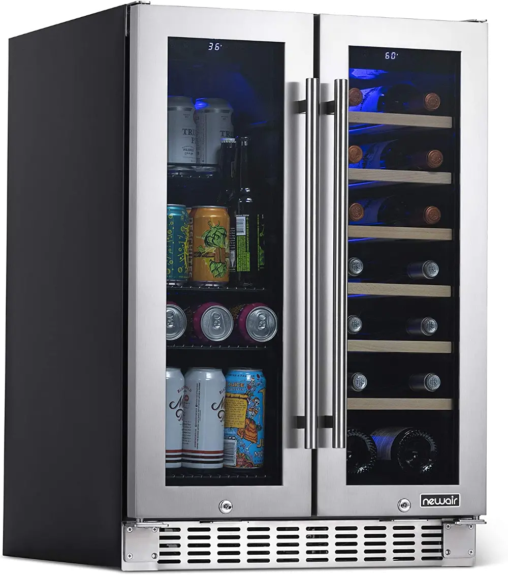 NWB080SS00 NewAir 24  Premium Built-in Dual Zone Wine and Beverage Fridge - Stainless Steel-1