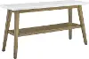 Vida White Marble and Natural Sofa Table
