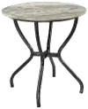 Olsen White and Grey Marble Round Accent Table