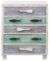 Darwin 5-Drawer Blue and Green Coastal Storage Chest