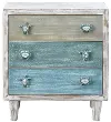 55607 Amelia Distressed Coastal Three Drawer Accent Cabinet