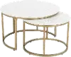 Kayla White Marble Round Nesting Tables, Set of 2