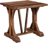 Brownstone Rustic Brown Accent Table with Trestle Base