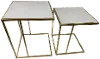 Samara Gold and Marble Nesting End Table Set of 2
