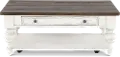 237-OT1010 River Place White and Brown Coffee Table
