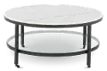 Whitman Black and White Marble Coffee Table