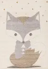 Kids 5 x 8 Gray & Cream Fox Area Rug
