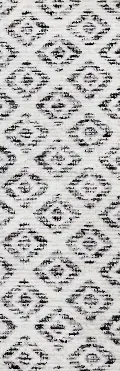 Merit Grey Diamond Pattern 7 Foot Runner Rug