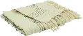 Green Woven Striped and Dotted Throw