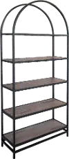 Blacksmith Arched Black Metal Bookcase