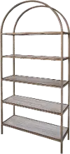 Blacksmith Arched Bronze Metal Bookcase