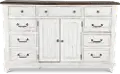 237-BR31 River Place White and Brown Dresser