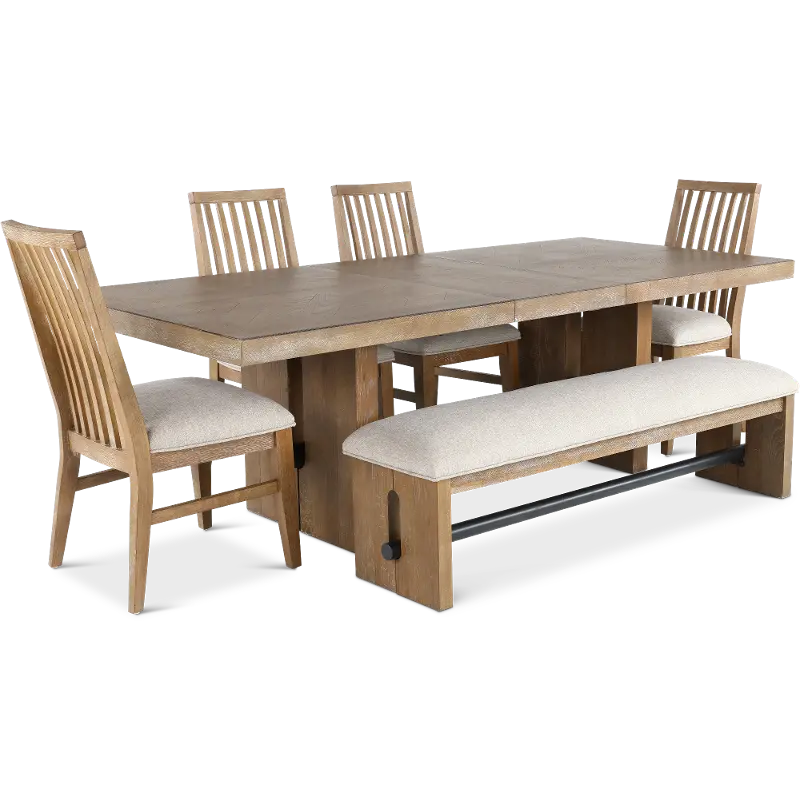 Loft Harbor Weathered Oak 6 Piece Dining Room Set