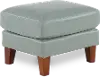 Palmer Ice Blue Leather Ottoman