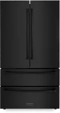 RFM-36-BS ZLINE 36 22.5 cu ft French Door Refrigerator - Black Stainless Steel Counter Depth