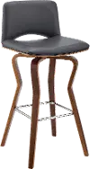 Gerty Gray and Walnut Counter Height Stool