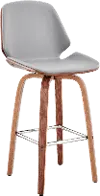 Arabela Gray and Walnut Swivel Counter Height Stool