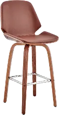 LCAABAWABR26 Arabela Brown and Walnut Swivel Counter Height Stool
