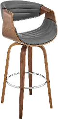 LCAYBAWAGR30 Arya Gray and Walnut Swivel Bar Stool
