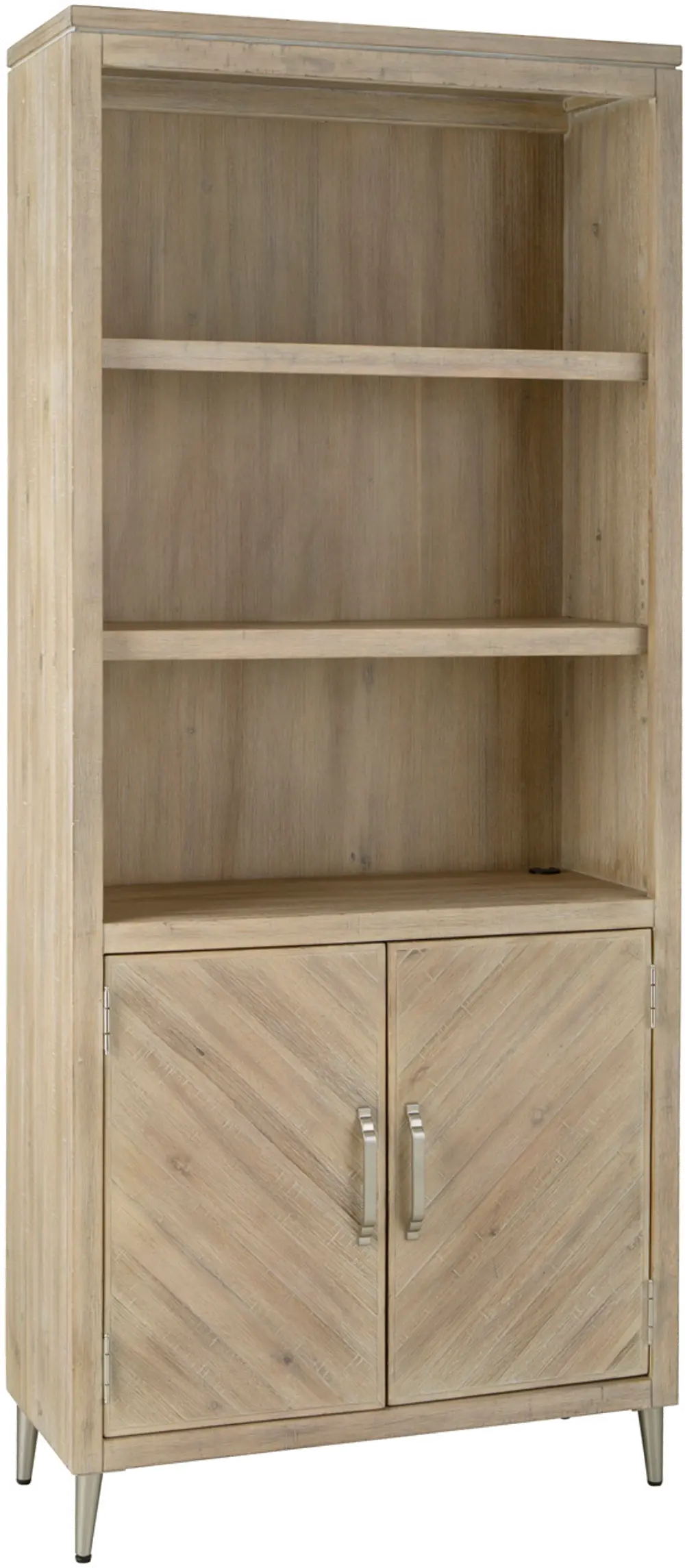 Morgan Acacia Wood Door Bookcase-1
