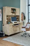 Morgan Acacia Wood 2-Piece Credenza Hutch
