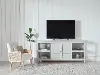 Reagan Dove White 80 TV Stand