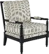 Market 1 Off-White Striped and Black Accent Chair